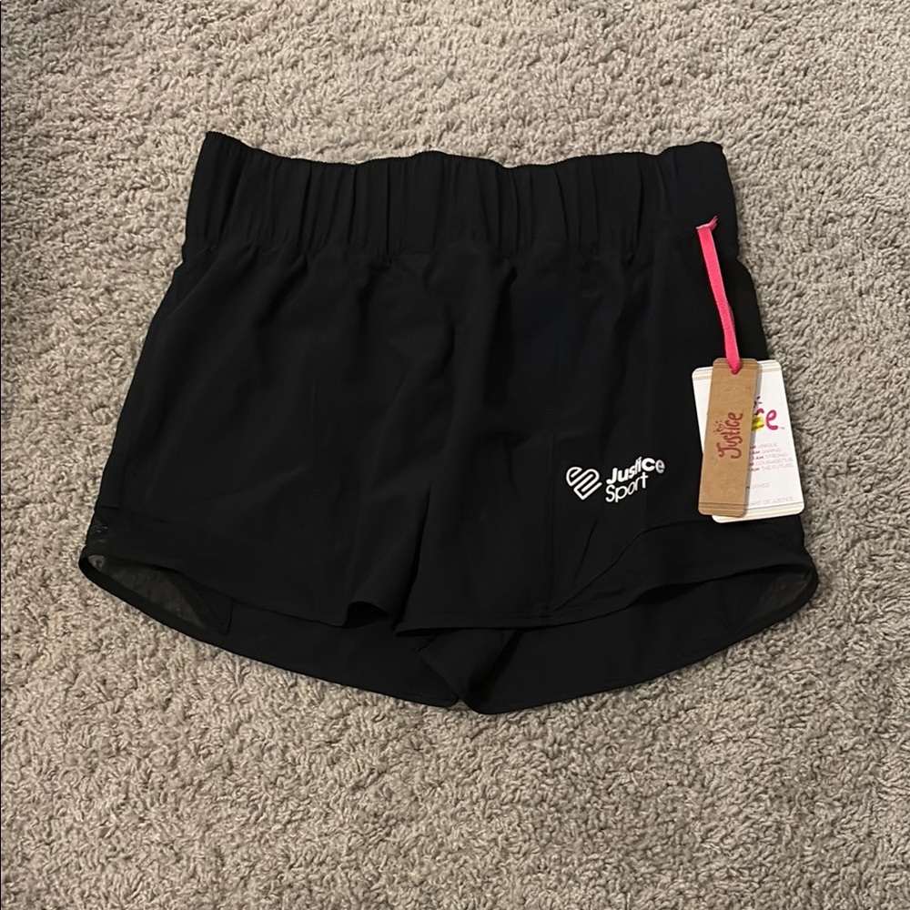 Justice Black Athletic Shorts with Elastic Waistband